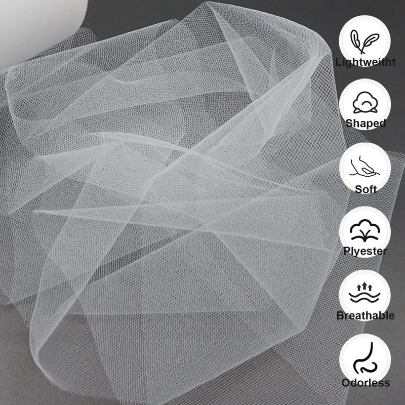 Ableme Deco Tulle Fabric Rolls 6 Inch by 200 Yards (600 FT) Ribbon Netting Spool for Tutu Skirt Wedding Baby Shower Birthday Party Decoration Gift Wrapping DIY Crafts (White) - Image 3